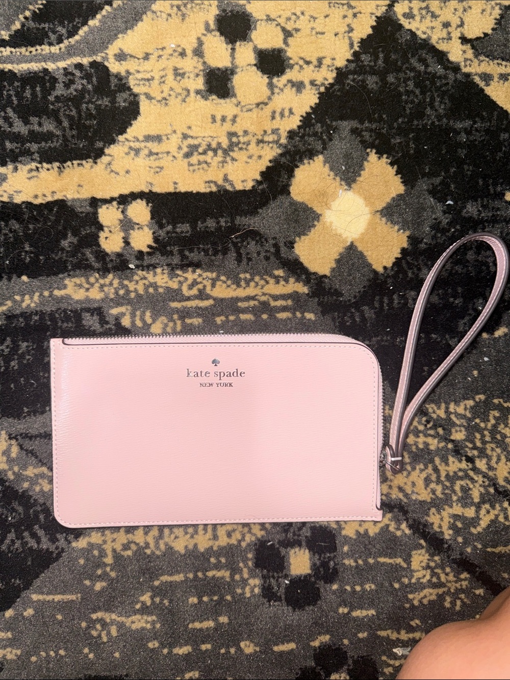 kate spade Pink Saffiano Leather Wristlet Clutch